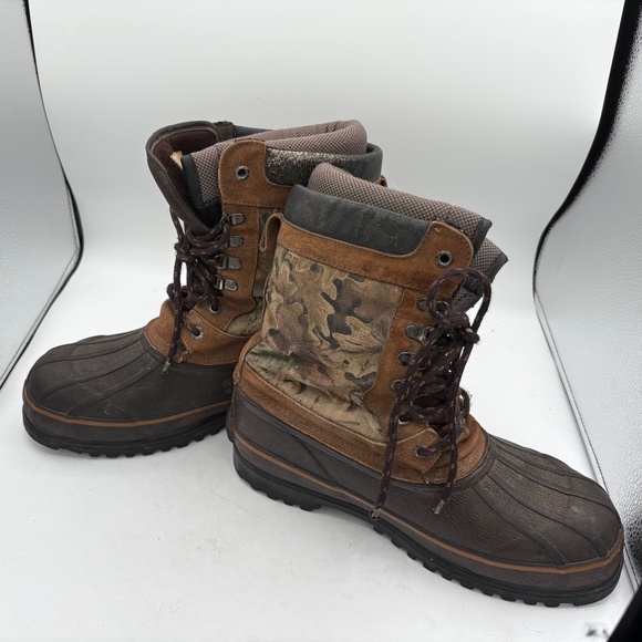 Wolverine Thinsulate Camo Brown Rubber Hunting Duck Boots Outdoor Size 10 - Picture 6 of 14